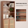 5 Shelf Bookshelf with Rattan Doors White Tall Bookcase Display Shelves for Home Office Bedroom - 4 of 4
