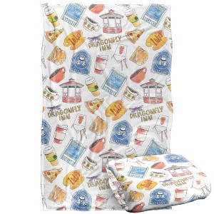 Kids' Gilmore Girls Dragonfly Inn And Lukes Silky Touch Blanket White 36X58 - 1 of 4