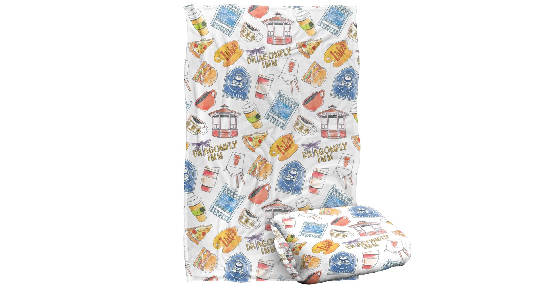 Kids' Gilmore Girls Dragonfly Inn And Lukes Silky Touch Blanket White 36X58