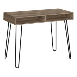 Monarch Specialties Computer Desk Home Office Laptop Left Right Set-Up Storage Drawers 40InchL Work Metal Laminate Brown Black Contemporary Modern - 1 of 4