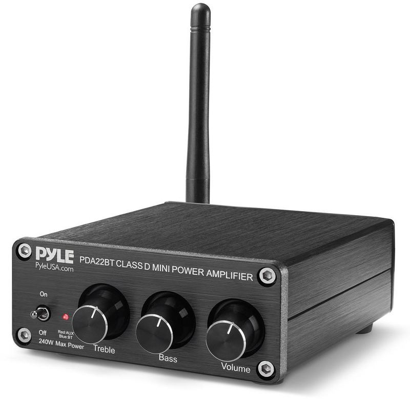 Pyle Blue Series 100W Compact Bluetooth Amplifier - Desktop Power for Home Speakers, Bass & Treble Control (PDA22BT), 1 of 8