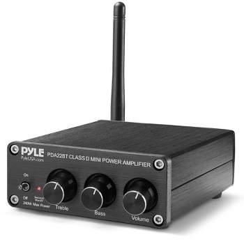 Pyle Blue Series 100W Compact Bluetooth Amplifier - Desktop Power for Home Speakers, Bass & Treble Control (PDA22BT)
