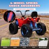 Red 24V Kids Ride On ATV 4WD Electric Quad Vehicle With Dual Motors Large Battery Bluetooth Music Led Lights Full Metal Suspension Eva Tires And Adju - 2 of 4