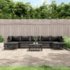 vidaXL 8 Piece Patio Lounge Set - Anthracite Steel, Cushions Included - Outdoor Seating Solution - Modular Sofa Arrangement - 2 of 4