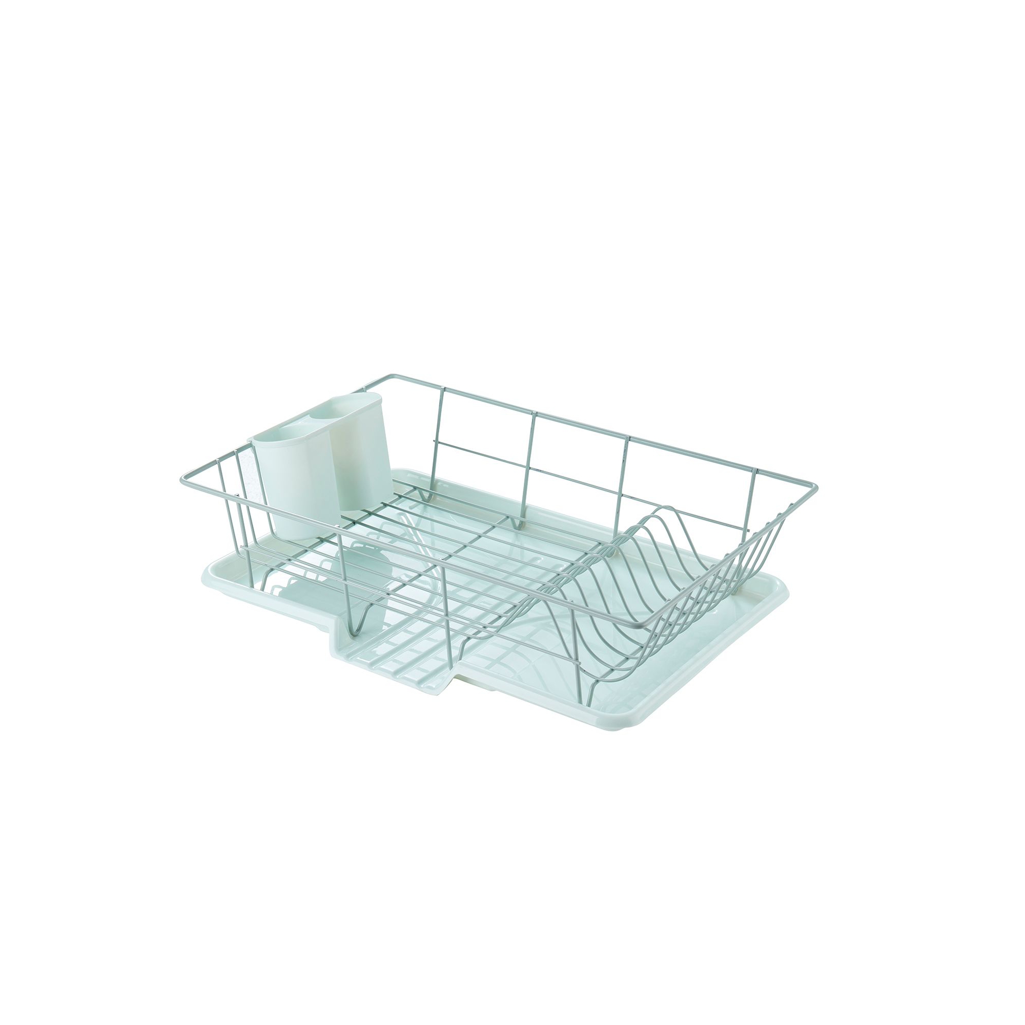 Steel 3-Piece Large Countertop Dish Drainer, Mint