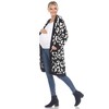 Maternity Leopard Print Open Front High Pile Fleece Coat -White Mark - 3 of 4