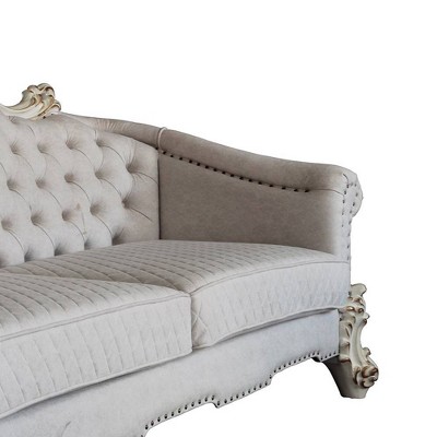 Vendome II Cream Tufted Sofa with Nailhead Trim and Rolled Arms