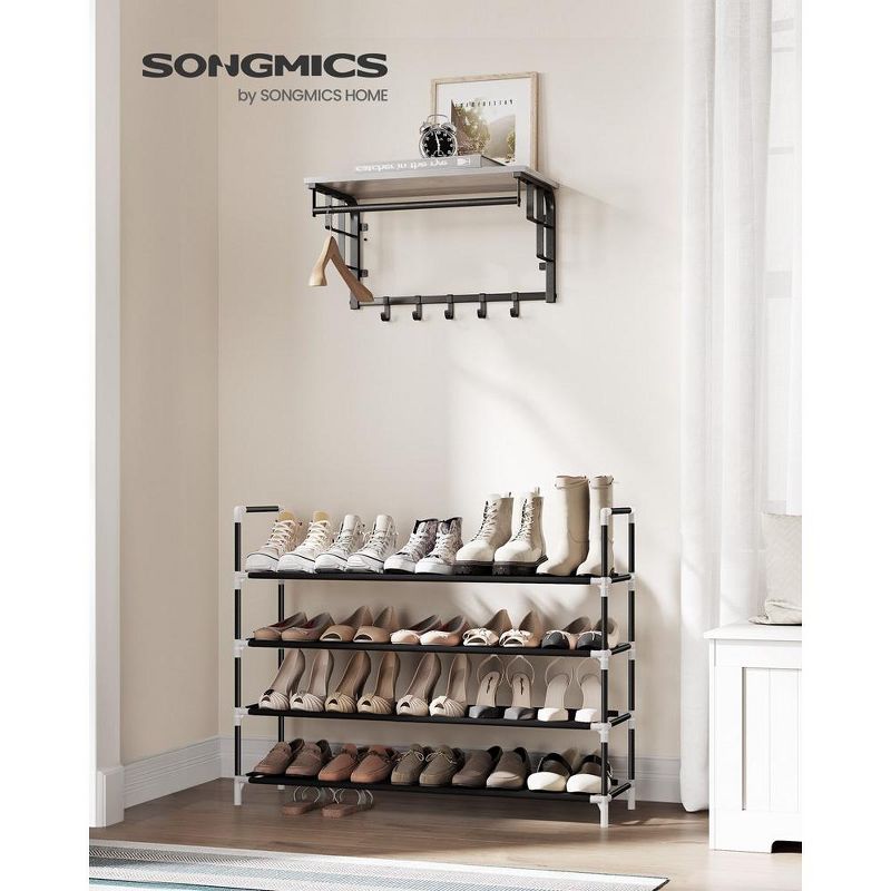 SONGMICS Shoe Rack with Shelves for Closet Entryway Shoe Organizer,Easy to Assemble Metal Shoe Storage Shelf,Black, 2 of 12