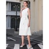 INSPIRE CHIC Women's Sleeveless Pleated Tie Waist Casual Office A-Line Dresses - 3 of 4