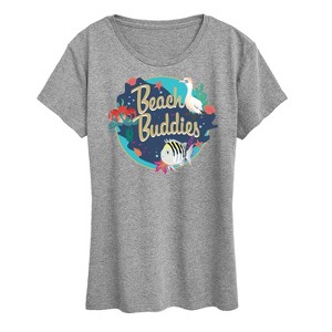 Women's - Disney - Beach Buddies Short Sleeve Graphic T-Shirt - 1 of 4