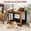 Tangkula Dog Crate Furniture Industrial Dog Kennel w/ Flip-up Top Decorative Pet House - 4 of 4