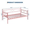 Twin Size Daybed Sofa Bed Frame with Trundle, Heavy Duty Metal Platform Bed with Slats, Lockable Casters, Headboard for Bedroom Living Room - 2 of 4