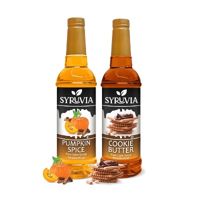 Syruvia Variety Pack - Pumpkin Spice & Cookie Butter Syrup 25.4 Fl oz (2-Pack)