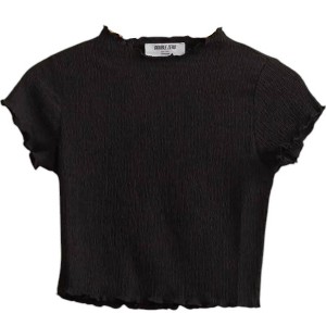 Women's Textured Short Sleeve Crop Top - HYFVE - 1 of 3