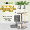 Modern Multicoloured Rotatable Deformation Soft Plush Cat Tree Pet Tower with Scratching Post and Hanging Ball - 3 of 4
