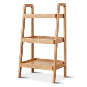 Vynxaria 3-Tier Utility Storage Shelves - Beech Wood Shoe Rack for Entryway and More - 1 of 4