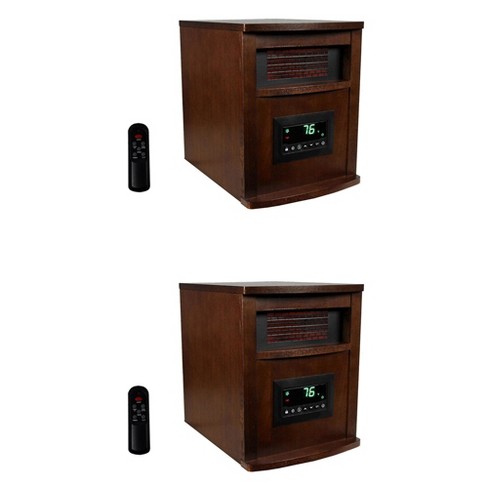 Lifesmart 6 Element 1500 Watt Electric Portable Programmable Infrared  Quartz Space Heater With Remote Control, Dark Oak (2 Pack) : Target