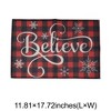 Unique Bargains Christmas Place Mats Plaid Snowflake Flax Red White Green 11.8"x17.7" 2 Pcs - 3 of 4
