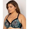 Curvy Couture Womens Sheer Mesh Full Coverage Unlined Underwire Bra - 2 of 3