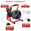 50Ft x 5/16In Drain Cleaner Machine, Drain Auger Professional for 3/4 to 3 Inch Pipes, Foot Switch with 6 Cutters, Glove, Drain Auger Cleaner - 4 of 4
