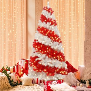 VisioGear Craft Activity Kits 6ft Artificial Christmas Tree with 300 LED Lights and 900 Bendable Branches, Multicolor - 1 of 4