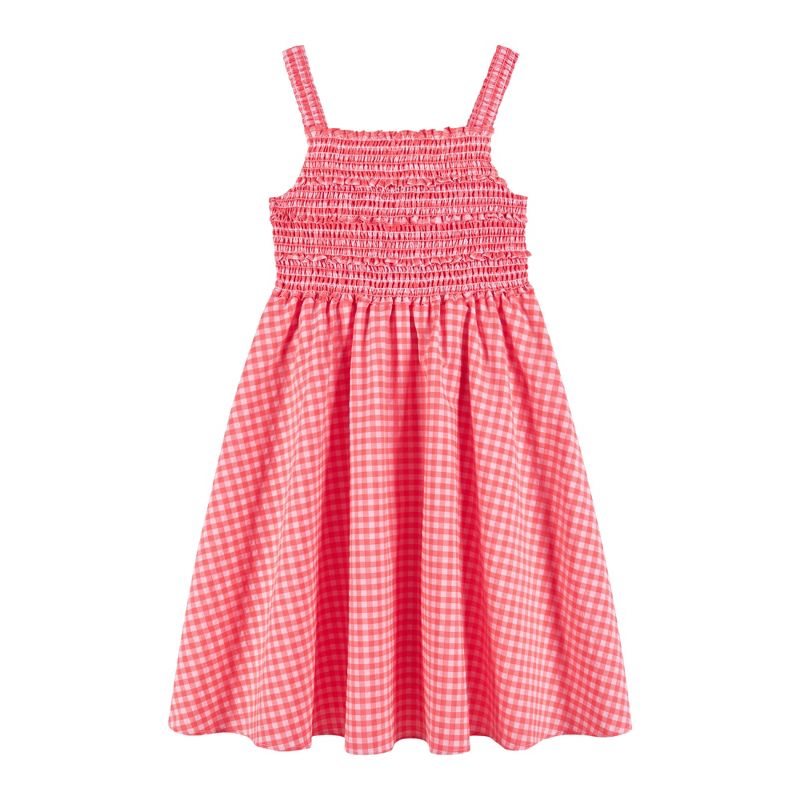 Andy & Evan Kids  Girls Neon Pink Gingham Dress, Size 12-14., 1 of 3