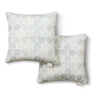 MARTHA STEWART Modern Banana Leaves Indoor Outdoor Decorative Lumbar Pillow 2-Pack Set - 1 of 4