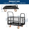Platform Truck Cart with Cage, Multipurpose 6 In1 Foldable Flatbed Cart, 1800LBS Capacity Hand Moving Cart with 4 Swivel Casters for Laundry Garage - 2 of 4