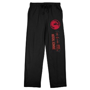 Mortal Kombat Fatal High Punch Men's Black Sleep Pajama Pants - 1 of 3