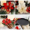 Christmas Candle Holders, Christmas Tabletop Poinsettia Centerpiece with 3 Flameless Candle - 3 of 4