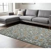 Orange Gray And Ivory Wool Floral Medallion Hand Hooked Area Rug - 2 of 4