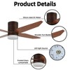 52'' Modern Flush Mount Ceiling Fan with 3 Wood Blades, Quiet DC Motor, 6-Speed Reversible, Remote Control & 3-Color Dimmable LED - 3 of 4