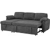 TiramisuBest 86" Gray Upholstered Pull-Out Sofa Bed - 3 of 4
