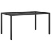 vidaXL Garden Dining Table Black 59.1x35.4x29.7 in Poly Rattan - 2 of 4