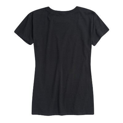 Black Cotton Women's Petite Graphic Tee, Small