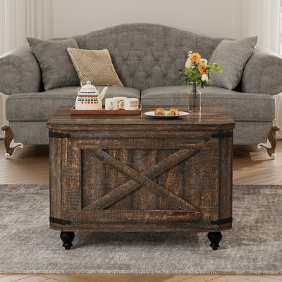 Farmhouse Lift Top Coffee Table With Large Hidden Storage