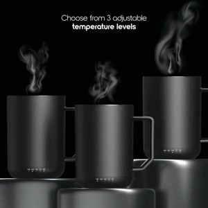 12oz. Stainless Steel Self Heating Coffee Mug with Lid, 3.5" x 3.5" x 5" - 1 of 4