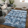 Washable Vintage Printed Rug Non Slip Low Pile Rug Soft Retro Throw Floor Cover Foldable Indoor Carpet for Living Room Bedroom Playroom Nursery - 2 of 4