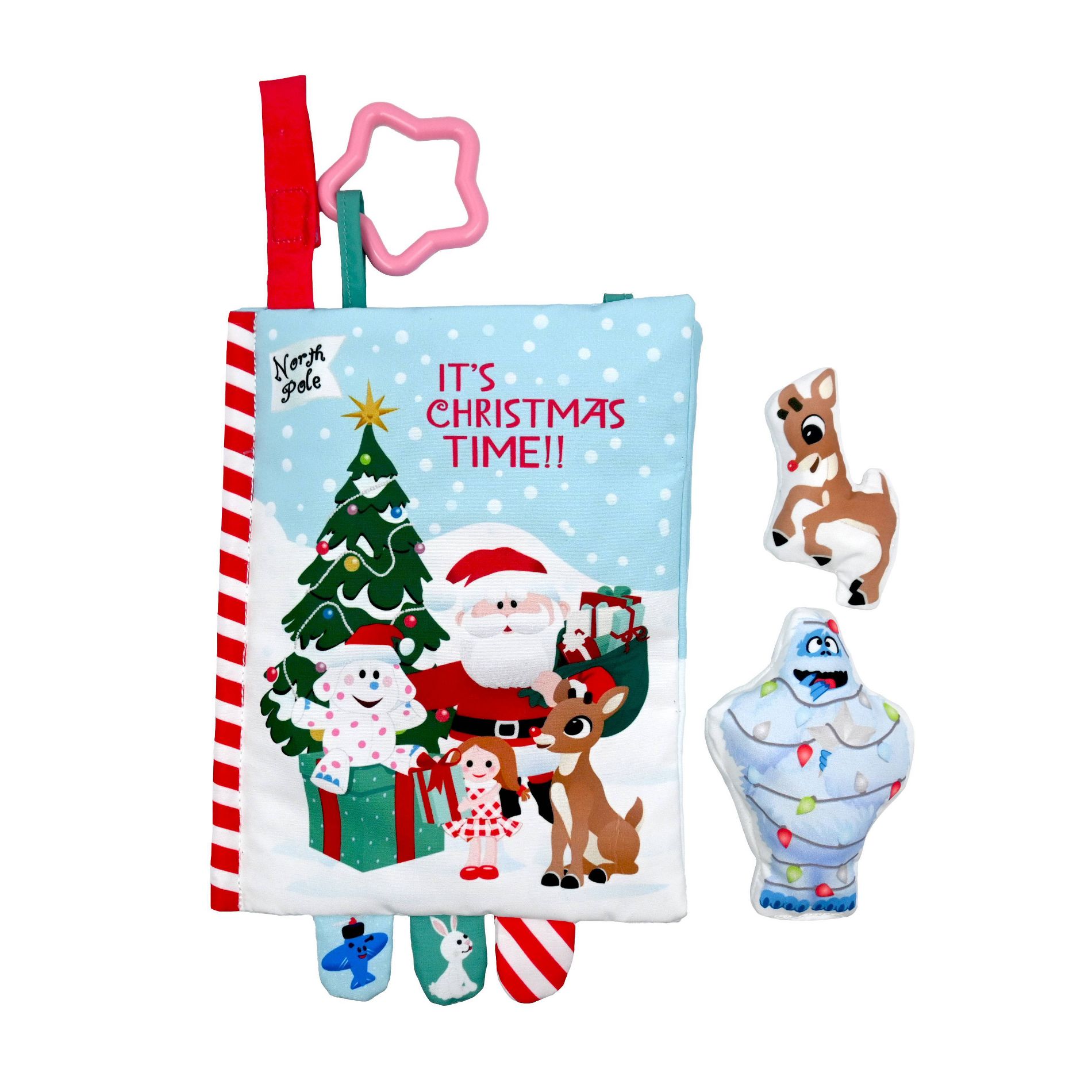 Rudolph the Red-Nosed Reindeer Holiday Deluxe Soft Book with Removable Plush Baby Learning Toys - 3pc