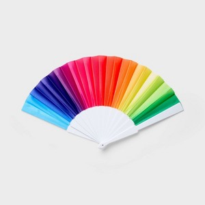 Pride Adult Parade Festival Rainbow Gradient Whip & Flip Fan - 1 of 4