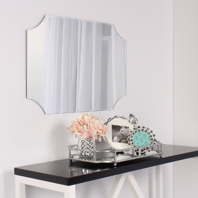 Silver Mirrored Glass Rectangular Decorative Tray