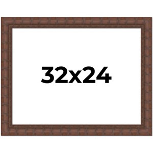 PosterPalooza | 32x24 Wide Bamboo Picture Frame, UV Acrylic, 4 Finishes - Brown, Black, Silver, and Natural - 1 of 4