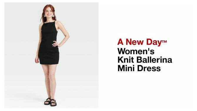 Women's Knit Ballerina Mini Dress - A New Day™, 2 of 5, play video