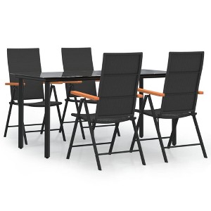vidaXL Garden Dining Set Black and Brown - 63" Table Length 4 Items - 1 of 4