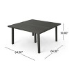 GDFStudio Fiona 64" Outdoor Square Wicker Weave Dining Table with Iron Frame - 3 of 4