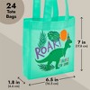 Blue Panda 24-Pack Small Teal Dinosaur Gift Bag with Handles, Non-Woven Reusable Kids Tote Bag for Goodie Favors and Treats, 6.5x7x1.8 In - 4 of 4