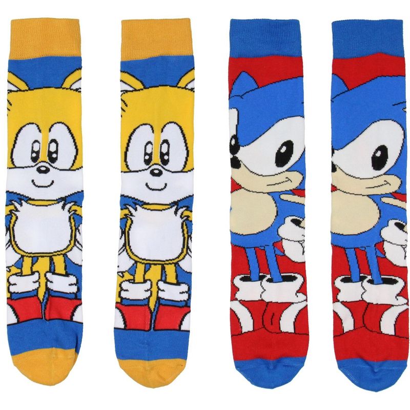 Sonic The Hedgehog Men's Tails And Sonic 2-Pack Crew Socks, 1 of 5
