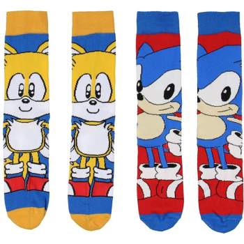Sonic The Hedgehog Men's Tails And Sonic 2-Pack Crew Socks