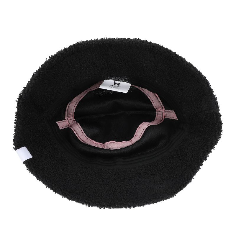 Kuromi Short Fur Novelty Ears Bucket Hat with Woven Label, 4 of 5
