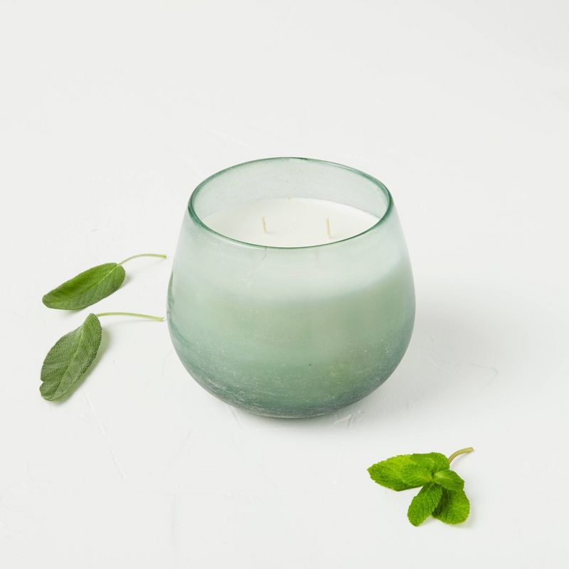Serenity Fashion Salted Glass Wellness Jar Candle Green - Casaluna™, 3 of 13